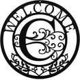 thumbnail image 1 of Metal Monogrammed Initial Welcome Sign, Metal Letter Wall Art Decor, Name Sign for Home Porch Front Door Outdoor (C), 1 of 12