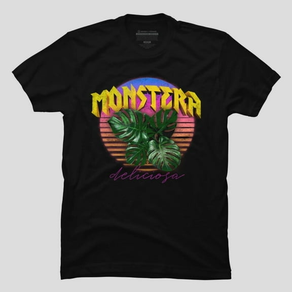 Metal Monstera Plant Lover Funny Botanical Music Parody Unisex T-Shirt, Up to Size 5XL