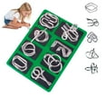 thumbnail image 1 of Metal Montessori Puzzle Solving, Metal Montessori Puzzles, 3D Interlocking Metal Wire IQ Logic Game, Challenging Iron Ring Puzzle with Pouch, for Office Travel Classroom Party Use, 1 of 7