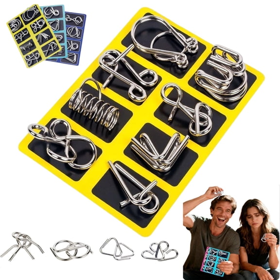 Metal Montessori Puzzle Solving, Metal Wire Puzzle, 3D Brain Teaser Puzzles Ring Educational, Challenge Mind Thinking, Disentanglement Sets for Problem-Solvings Enthusiasts