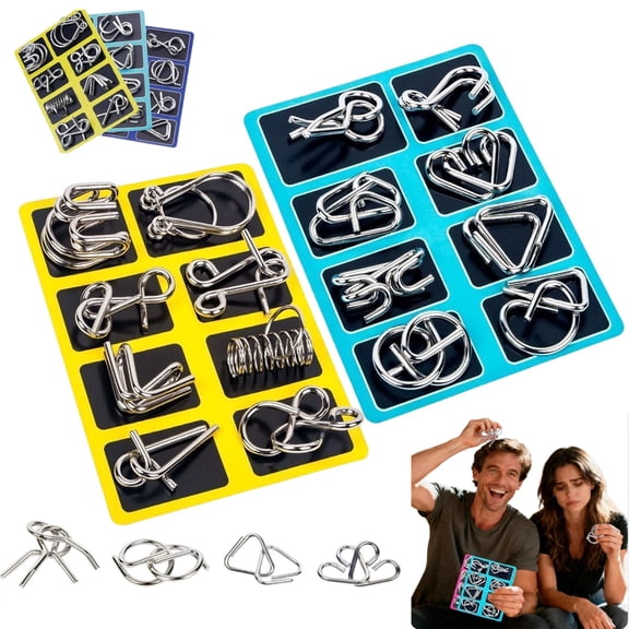 Metal Montessori Puzzle Solving, Metal Wire Puzzle, 3D Brain Teaser Puzzles Ring Educational, Challenge Mind Thinking, Disentanglement Sets for Problem-Solvings Enthusiasts