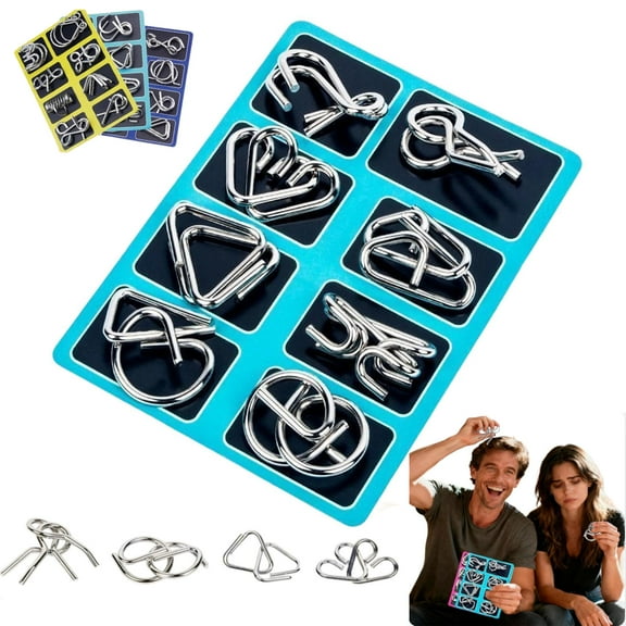 Metal Montessori Puzzle Solving, Metal Wire Puzzle, 3D Brain Teaser Puzzles Ring Educational, Challenge Mind Thinking, Disentanglement Sets for Problem-Solvings Enthusiasts