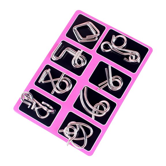 Metal Montessori Puzzle Solving Set, Brain Teaser Ring Educational Logic Thinking Development Game for Party Favor Challenge