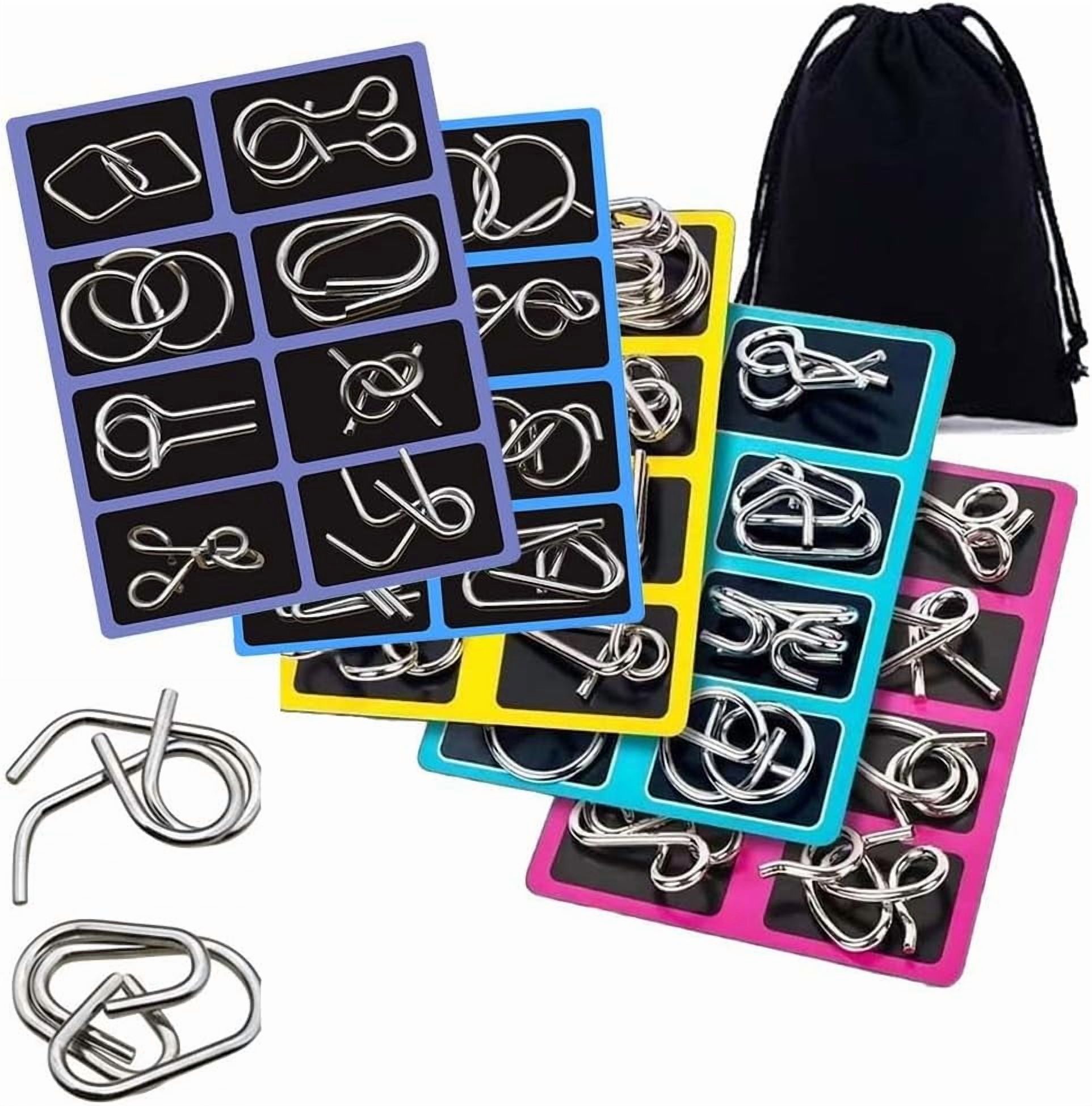 36 Casse-Tête Métal – Puzzle Démêlant – IQ Test – Acier Inoxydable – Niveaux De Difficulté Variés – Cadeau Anniversaire – Enfants Adultes
