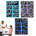 thumbnail image 1 of Metal Montessori Puzzles,Brain Teaser Puzzles Ring,24/32Pcs 3D Brain Teaser Wire Puzzles Solving for Adults & Kids, Physics Mechanical Ring Set, IQ Logic Mind Games, Fidget Toys, Party Game (24Pcs-C), 1 of 9