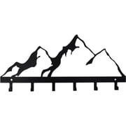 Metal Mountain Coat Hooks and Key Holder, Mountain Design Wall Art Decor, Clothes Hat Rack, and Backpack Hanger, Storage Decor for Living Room Hallway Entryway