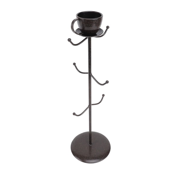 Metal Mug Holder Tree Stand With Saucer, Standard Finish
