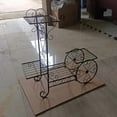 thumbnail image 1 of Metal Multi-Tiered  Stand with Wheels - Versatile Iron Art Indoor & Outdoor Decorative Planter Display Rack for Greenery and Blooms, 1 of 12