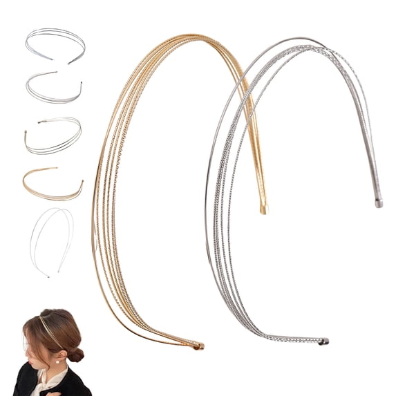 Metal Multi-layered Headband for Women, Non-slip Elastic Hairband, Fashion Hair Accessories for Daily Styling And Elegant Outfits