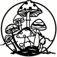 thumbnail image 1 of Metal Mushroom Wall Art, Black Metal Wall Hanging Decoration Silhouette Wall Art Suitable for Home Bedroom Holiday Decoration, 1 of 3