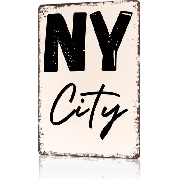 Metal NYC Wall Art Aluminum Tin Sign 8x12 Inch Vintage Decor Plaque for Home Bar Office