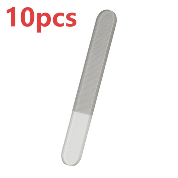 Metal Nail File, 10 Pack Nail Files for Natural Nails, Fingernail Files Diamond Round Tip Stainless Steel Double Sided Fine Grit Sapphire Filer