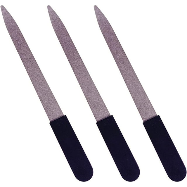 Metal Nail File (3 Pack), Heavy Duty Nail Files for Natural Nails