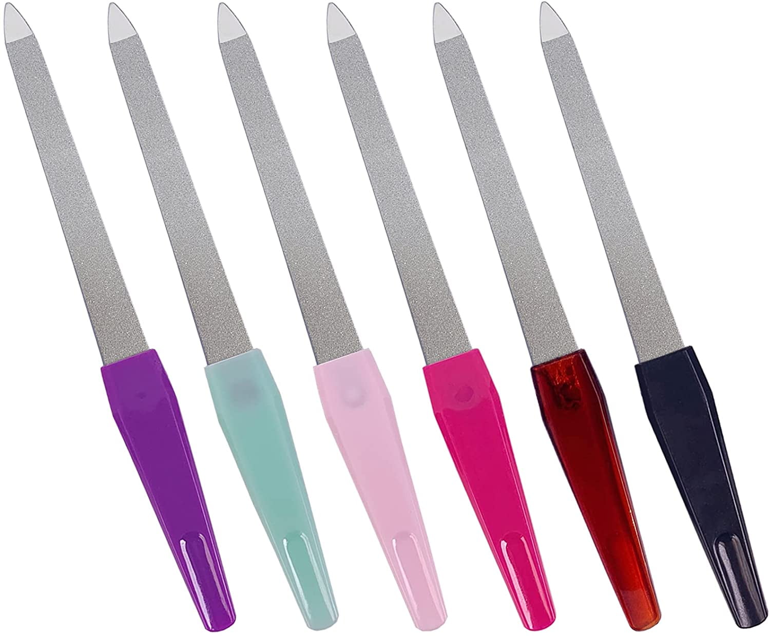 Metal Nail File (6 Pcs), Nail Files for Natural Nails Made of Stainless Steel, Sword Fingernail