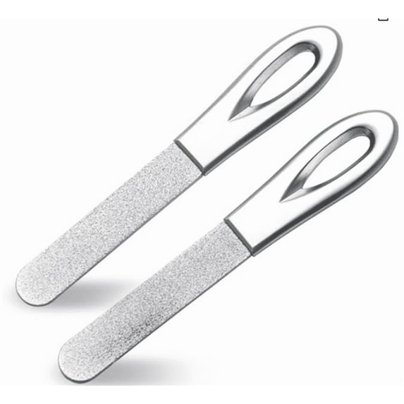 Metal Nail File, Double-Sided Precision Diamond Nail File, Stainless Steel Nails Files for Family Salons or Travel Trimming and Polishing Natural Acrylic Fingernail Toenail Files