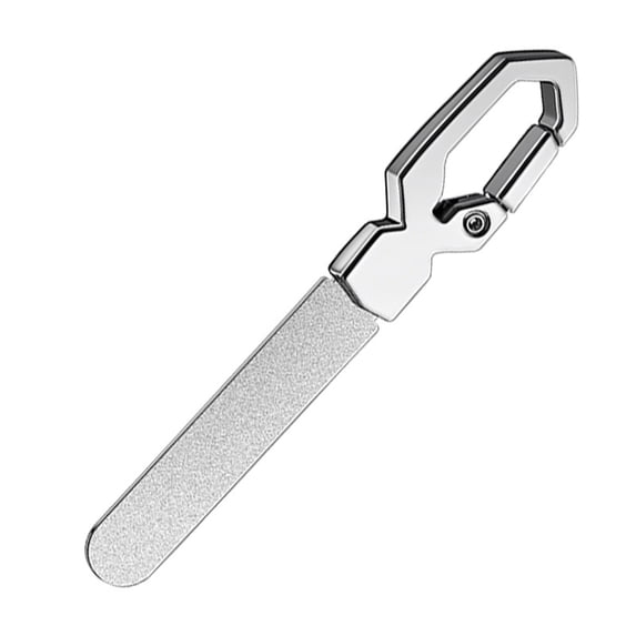 Metal Nail File with Snap, Stainless Steel Double-Sided Metal Nail File, Fingernail & Toenail File Shaping Tool for Men & Women, Durable Portable Nail File for Home & Travel, 1Pc(Silver,3.5x0.6")