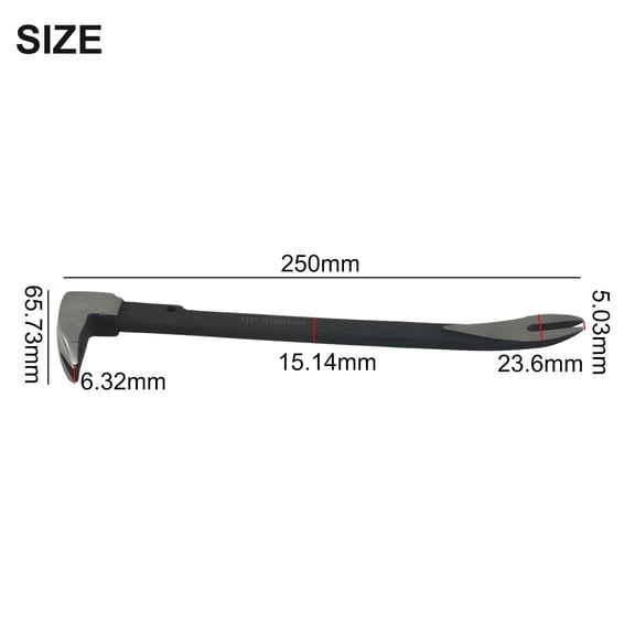 Metal Nail Puller Extractor Pry Bar Tool For Household Woodworking Dual Strike Zones Removes Embedded Nails Non-Slip Grip Precision Claws Silver Finish 1Pc(B)