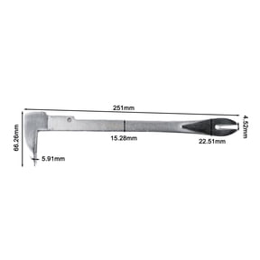 Metal Nail Puller Extractor Pry Bar Tool For Household Woodworking Dual Strike Zones Removes Embedded Nails Non-Slip Grip Precision Claws Silver Finish 1Pc(D)