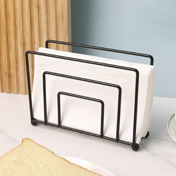 Metal Napkin Holder Iron Tissue Paper Dispenser Stand for Kitchen Table Countertop Modern Napkin Rack for Indoor Outdoor Use