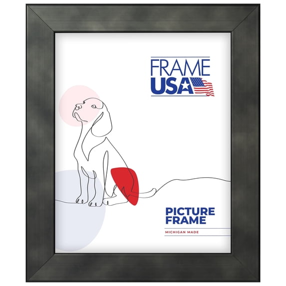 13x19 Picture Frame Gray Metal Narrow, 26-1218, 1.25 Inch MDF, Plexiglass
