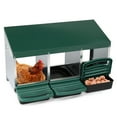 thumbnail image 1 of Metal Nesting Boxes for Chicken, Forward Rollout & Rollaway, Hen & Chicken Nesting Box with Integrated Perch and Protective Egg Laying Collection Lids, 1 of 7