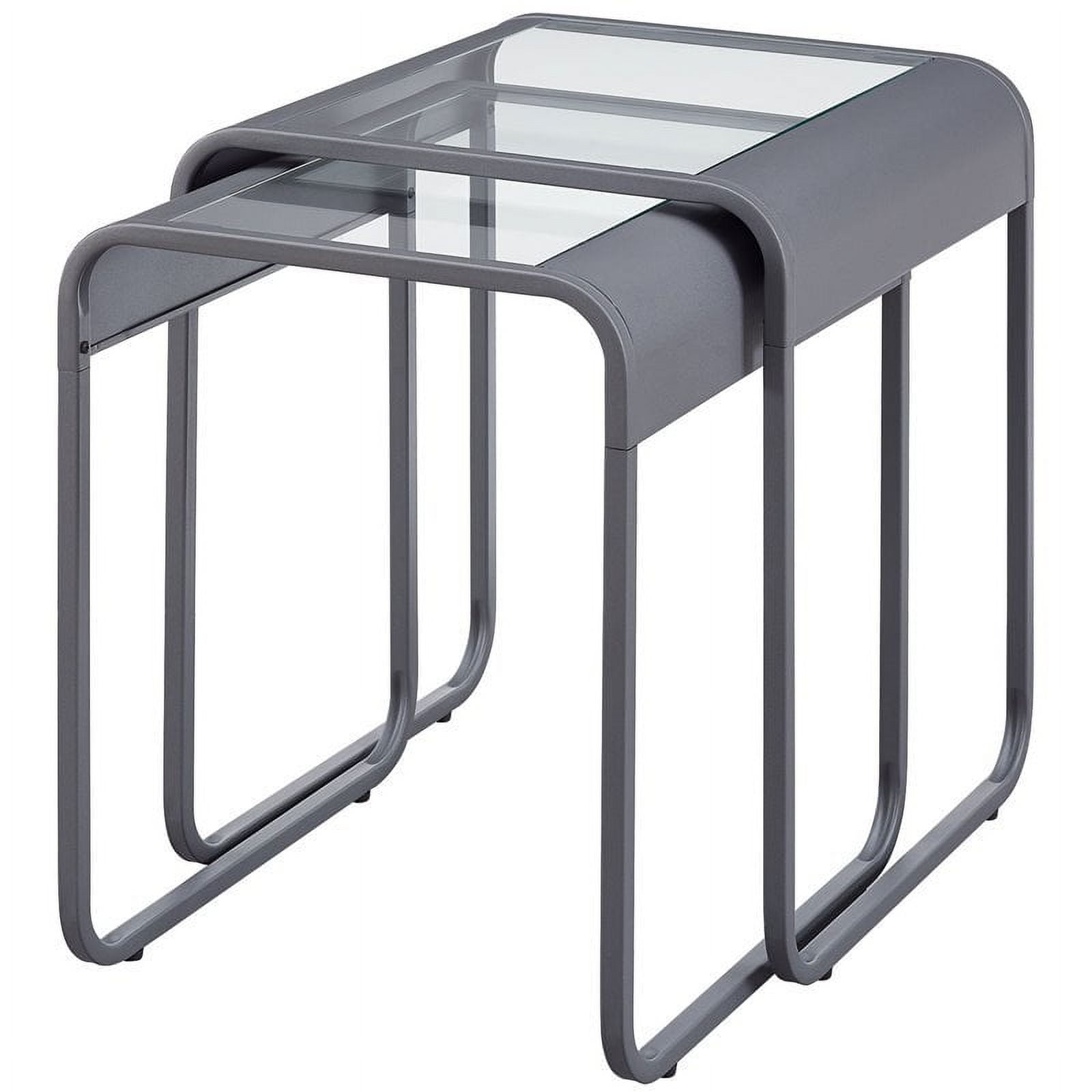 Metal Nesting Tables Glass / Gunmetal