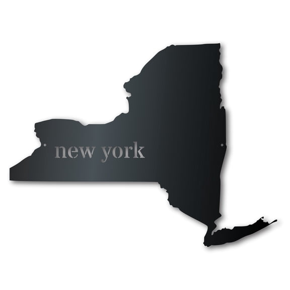 Metal New York Wall Art - Custom Metal US State Sign - 14 Color Options 36