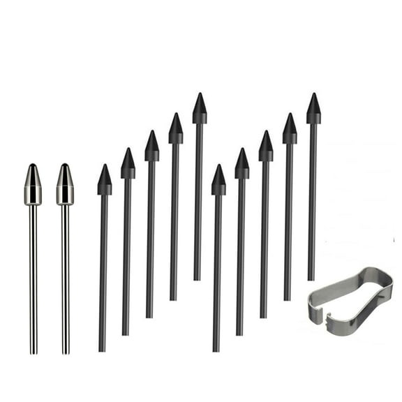 Metal Nibs Tips Replacement for Samsung Galaxy Tab S9/S9FE+/S9 Ultra/S8/S8+/S8 Ultra/S7/S7 FE/S6/S6 Lite/S22/S23/S24 Ultra S Pen, Plastic + Titanium Nibs/Tips+Clip (2+10 pcs Set)