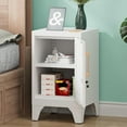 thumbnail image 1 of Metal Nightstand Cabinet with Lock,23.6" H Lockable End Table with Adjustable Shelf,Easy Assembly Locking Cabinets,Small Night Stand for Bedroom,Home Office(White), 1 of 14