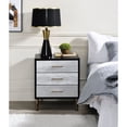 thumbnail image 1 of Metal Nightstand with Unique Drawer Pattern / Ample Storage / Bedroom Space, 1 of 4