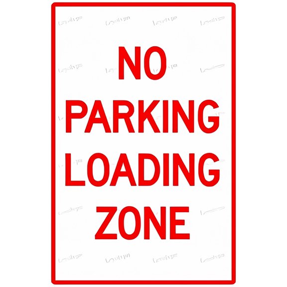 Metal No Parking Loading Zone Sign - 8"x12", Rust Free/Waterproof/Fade/Scratch Resistant, Outdoor/Indoor, Loading Zones
