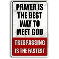 Metal No Trespassing Signs Private Property Funny, Posted Signs No Trespassing for Home Yard Garden Door Wall Metal Sign