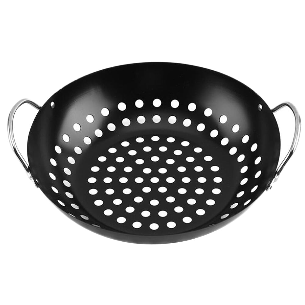 Metal Nonstick Barbecue Pan BBQ Drain Plate Camping Barbecue Tray with