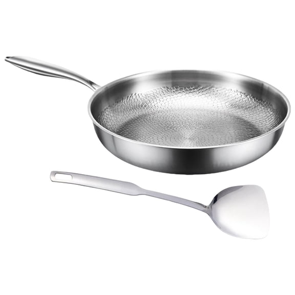 Metal Nonstick Skillets Pan Set With Spatula Even Heat Distribution For Electric Stove Scratch Proof Hammered