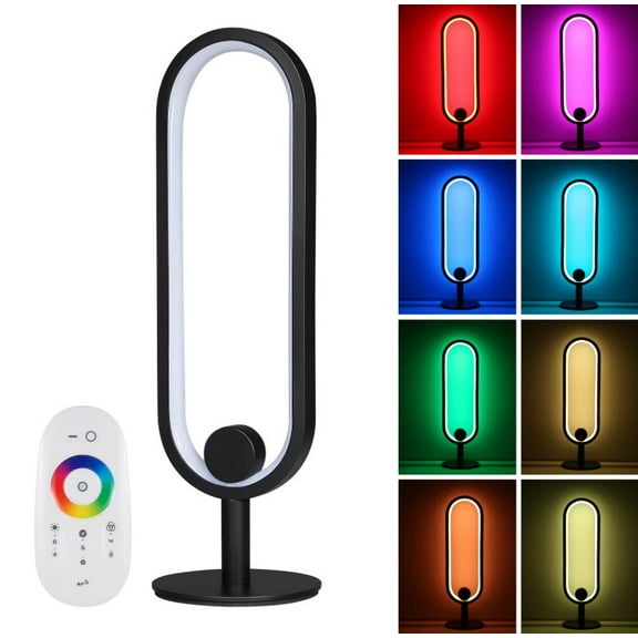 Metal Novelty Table Lamp RGB Desk Light with Controller/ Diverse Lighting Effects/ Brightness Adjustable Dimmable/ Speed Adjustable for Living Room/ Bedroom/ Party/ Home Daily Use