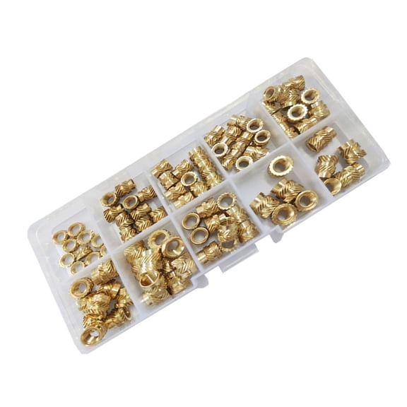 Metal Nut set Brass Threaded Insert Nut set Essential Fasteners Nut set for Engineers & Hobbyists