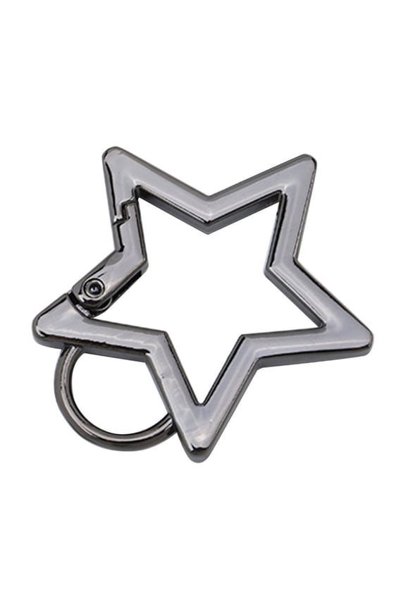 Metal O-Ring Spring Clasps Openable Star Shaped Carabiner Keychain Bag Clip