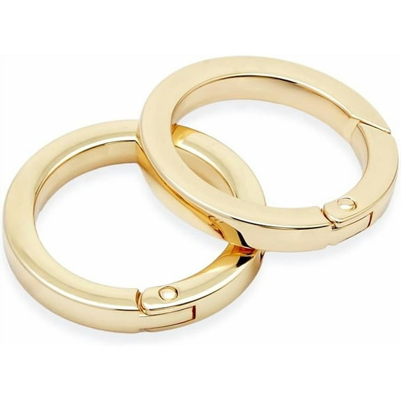 Metal O Ring Spring Opening Purse Making Snap Angle-Edge O-Rings Clip Key Ring Holder 2pcs SCOF (1 1/2 Inch, Gold)