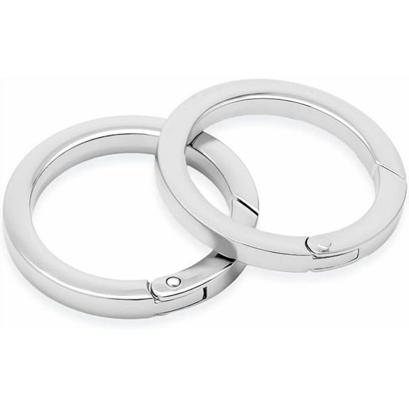 Metal O Ring Spring Opening Purse Making Snap Angle-Edge O-Rings Clip Key Ring Holder 2pcs SCOF (1 1/2 Inch, Silver)