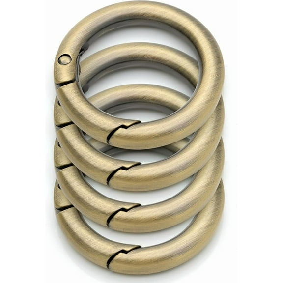 Metal O Ring Spring Opening Purse Making Snap Trigger O-Rings Clip Key Ring Holder Purse Hardware 4pcs SCOS (1 inch, Brushed Brass)