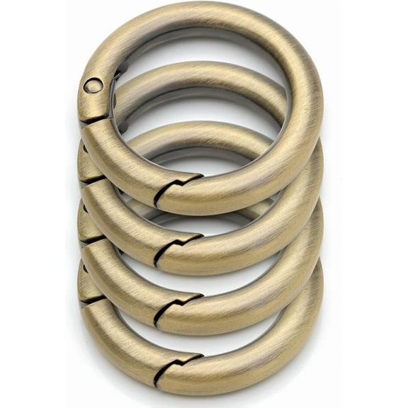 CRAFTME STUDIO Brushed Brass 1" Spring O-Ring Clip (4pcs) – Metal Opening Key Ring Holder for Purse, Bag & DIY Hardware (SCOS)