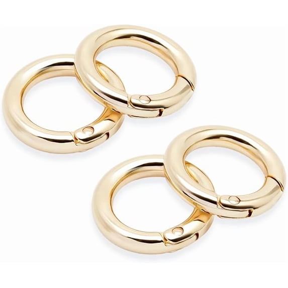 CRAFTME STUDIO Gold 3/4" Spring O-Ring Clip (4pcs) – Metal Opening Key Ring Holder for Purse, Bag & DIY Hardware (SCOS)