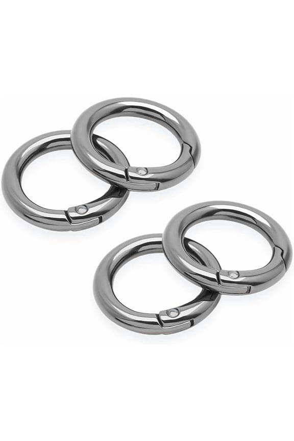 Gunmetal 5/8" Spring O-Ring Clip (4pcs) – Metal Opening Key Ring Holder for Purse, Bag & DIY Hardware (SCOS)