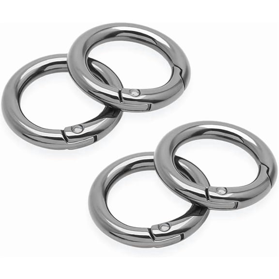 CRAFTME STUDIO Gunmetal 5/8" Spring O-Ring Clip (4pcs) – Metal Opening Key Ring Holder for Purse, Bag & DIY Hardware (SCOS)