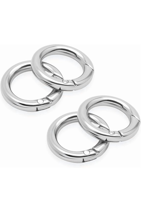 Silver 5/8" Spring O-Ring Clip (4pcs) – Metal Opening Key Ring Holder for Purse, Bag & DIY Hardware (SCOS)
