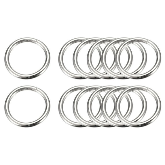 Metal O Rings, 12 Pack 25mm(0.98") ID 3.8mm Thick Non-Welded O-Rings, Silver Tone
