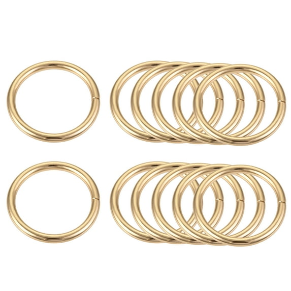 Metal O Rings, 12 Pack 25mm(0.98") ID 3mm Thickness Multi-Purpose Non Welded O-Ring Buckle, Gold Tone