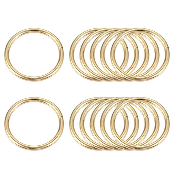 Metal O Rings, 12 Pack 30mm(1.18") ID 3mm Thickness Multi-Purpose Non Welded O-Ring Buckle, Gold Tone