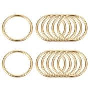Metal O Rings, 12 Pack 30mm(1.18") ID 3mm Thickness Multi-Purpose Non Welded O-Ring Buckle, Gold Tone