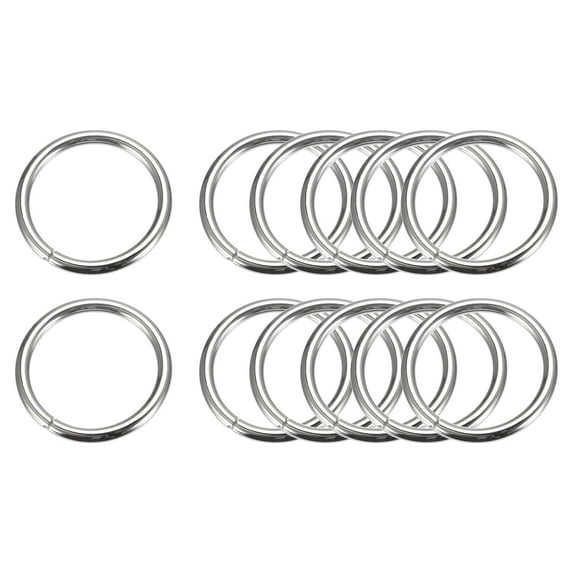 Metal O Rings, 12 Pack 38mm(1.5") ID 3.8mm Thick Non-Welded O-Rings, Silver Tone